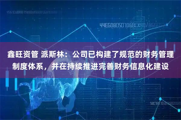 鑫旺资管 派斯林：公司已构建了规范的财务管理制度体系，并在持续推进完善财务信息化建设